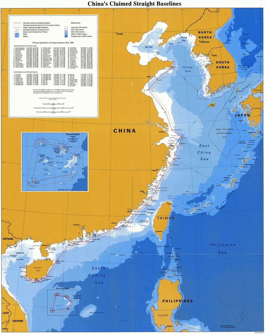 中国最新领海基线图，科技航海开启新纪元