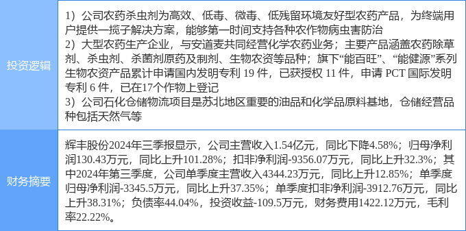 辉丰股份业绩起伏背后的市场洞察与观点分析最新消息