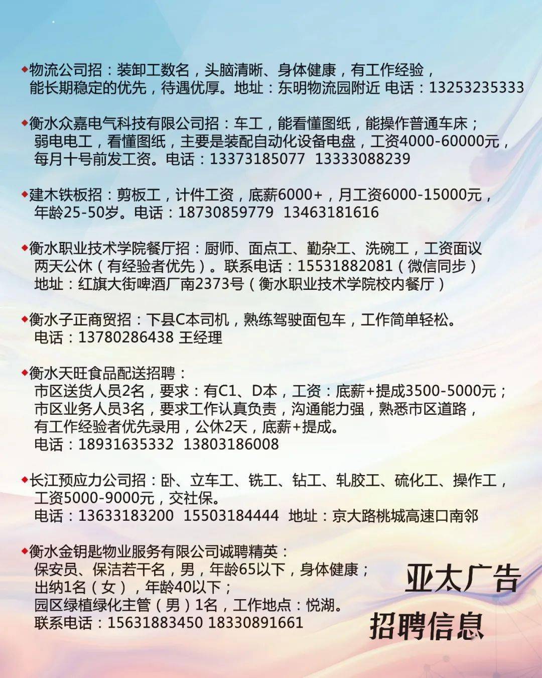 丰润兼职最新招聘信息汇总